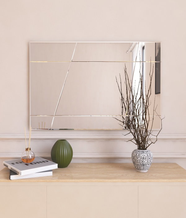 Hanah Home Espejo Tocador Vestidor Blanco MDF 50x75 cm